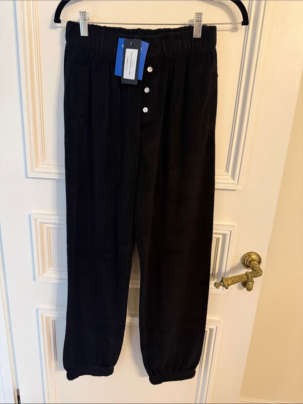 NWT DONNI. Women’s Black Casual Elastic-Waist Jogger Pants - small